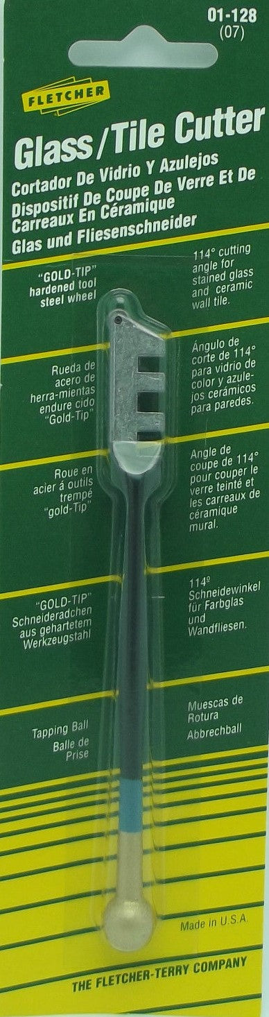FLETCHER 01-128 GOLD TIP Tile & GLASS CUTTER Stained Glass MOSAIC Fusing Tools-