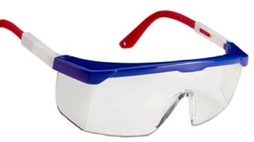 Safety Glasses Red White Blue Frame Stained Glass Supplies Cutting Side Shield-