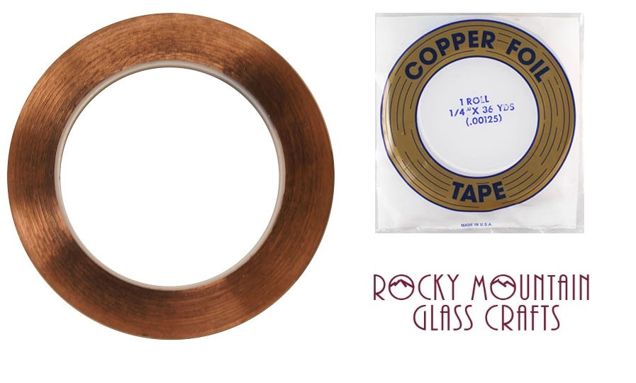 1/4" EDCO Copper Foil Tape For Stained Glass 36 yards Supplies 1mil Supplies-