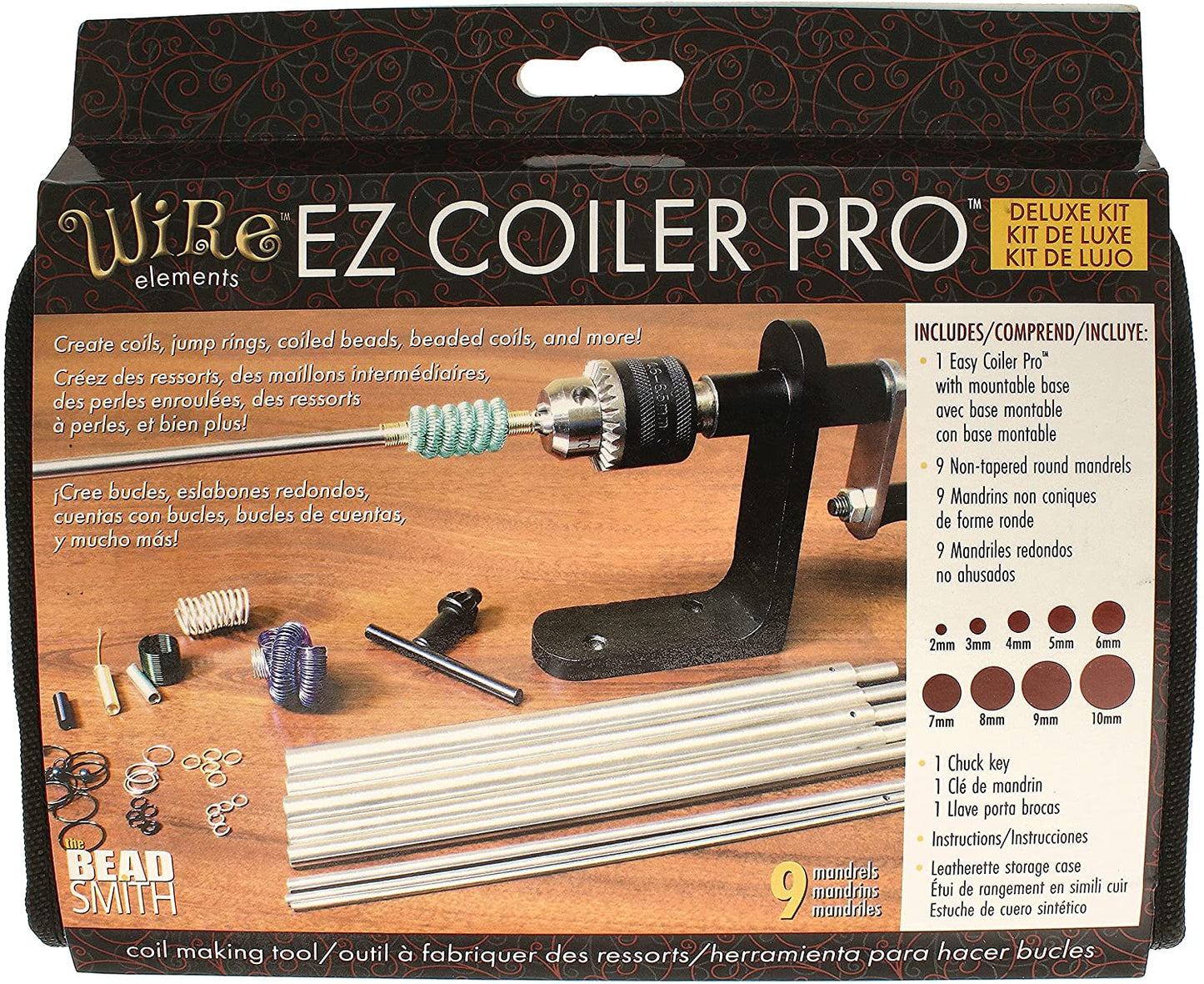 9 Mandrel Beadsmith EZ Coiler Pro Create Jump Rings Coiled Beads Spirals-