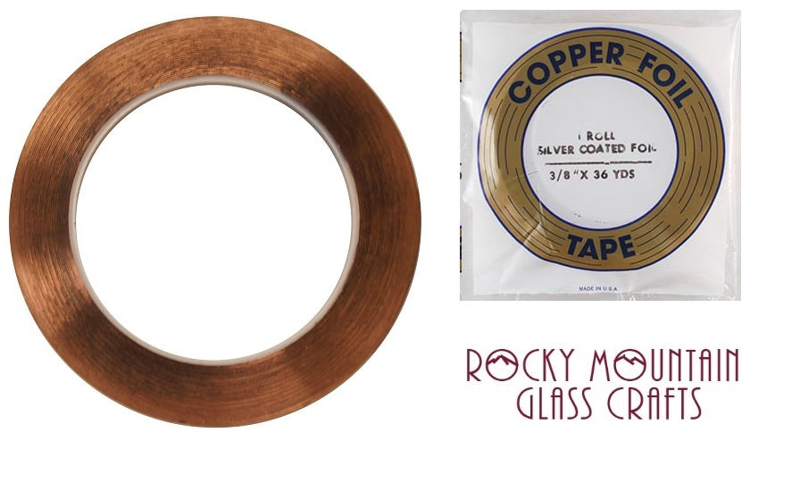 3/8" SILVER BACK EDCO Copper Foil Tape For Stained Glass 36 yards Supplies 1mil-