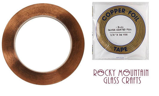 3/8" SILVER BACK EDCO Copper Foil Tape For Stained Glass 36 yards Supplies 1mil-