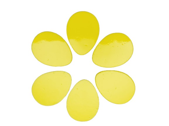 Six 96 COE EASTER EGGS Glass 1 1/2 inches Tall Choice Of Color Precut Waterjet-Color Lemon Yellow