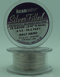 Beadsmith Pro Silver Bonded Filled Wire Half Hard Dead Soft 18 20 22 22 26 28 ga-Gauge Size Hardness Length 26ga Half Hard 39.2 ft