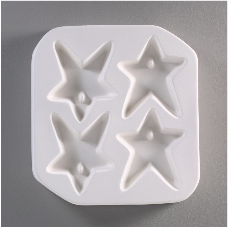 Holey Quad Star Pendant Glass Casting Mold Creative Paradise LF134 Fusing Supplies Makes Four At a Time-