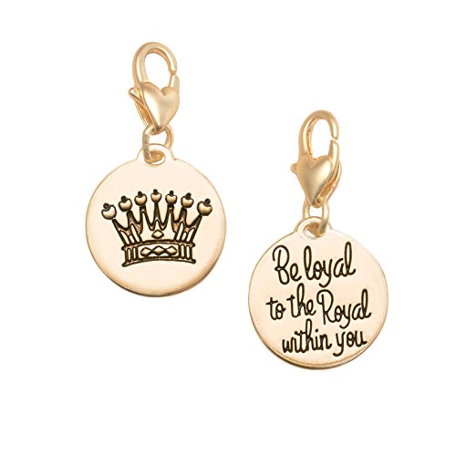 Amanda Blu Heartfelt Emotions Gold 1-Tone Be Loyal to the Royal Crown Medallion-