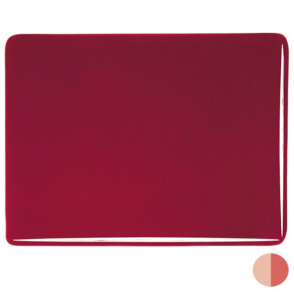 1322 Garnet Red Transparent 90 COE Bullseye Fusing Glass Sheet 5x5 inch 3mm Striker 90COE-