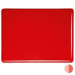0225 Pimento Red Orange Striker Opalescent Bullseye 90 COE Glass Sheet 10x10" 90COE Fusible- 