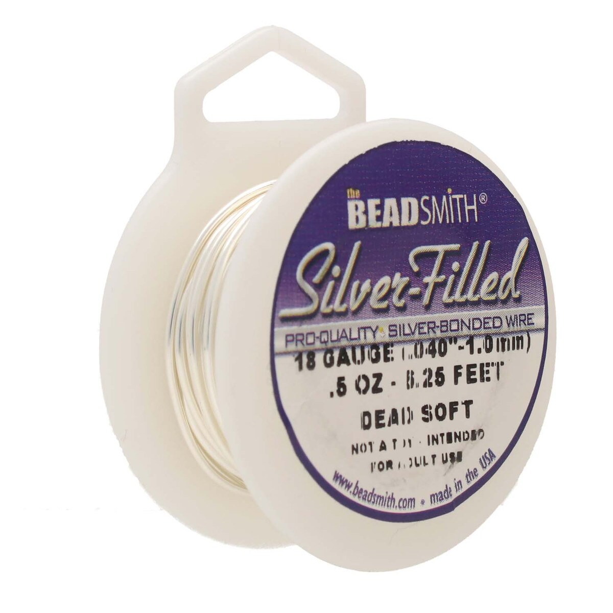 Beadsmith Pro Silver Bonded Filled Wire Half Hard Dead Soft 18 20 22 22 26 28 ga-Gauge Size Hardness Length 18ga Dead Soft 6.25 ft