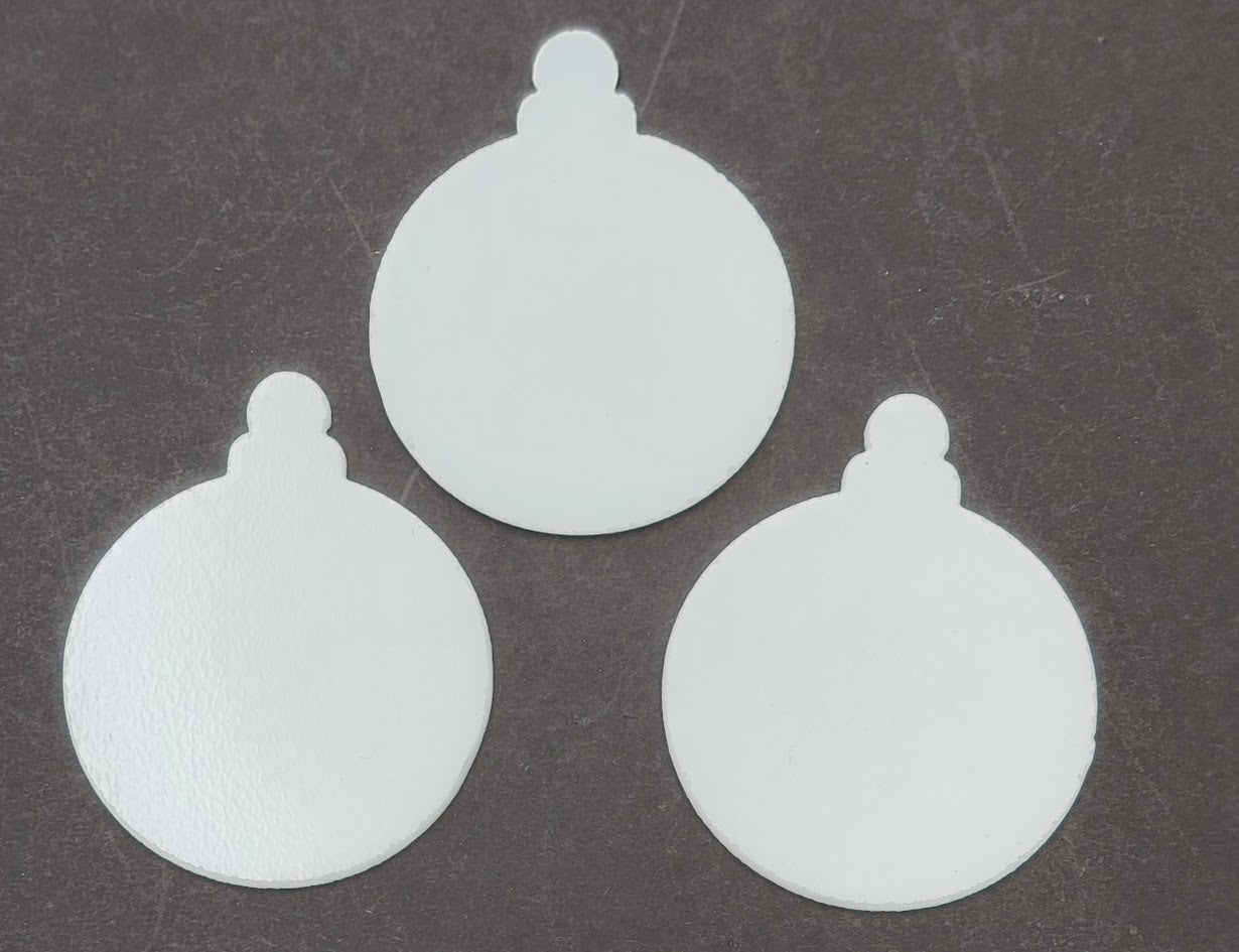 Three 96 COE Precut Glass Ornament Blanks White Fusing Supplies 96COE- 