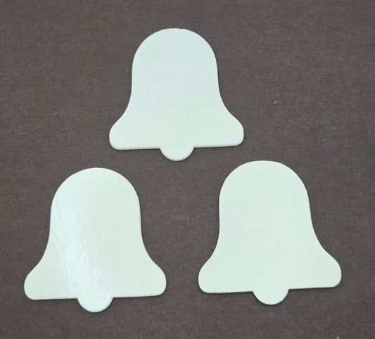 Three 96 COE Precut Glass Bell Ornament Blanks White Fusing Supplies 96COE- 