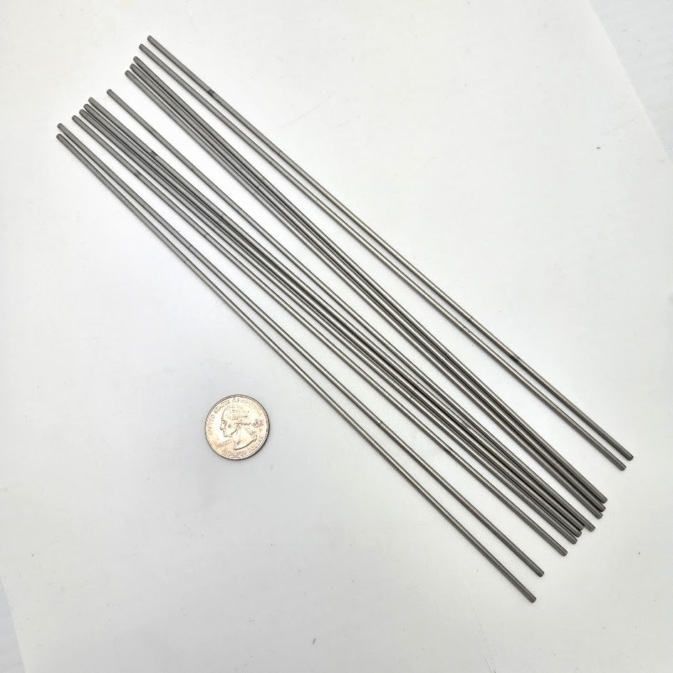Set of 12 Bead Mandrels Stainless Steel Twelve 3/32 inch Lampworking Medium Hole- 