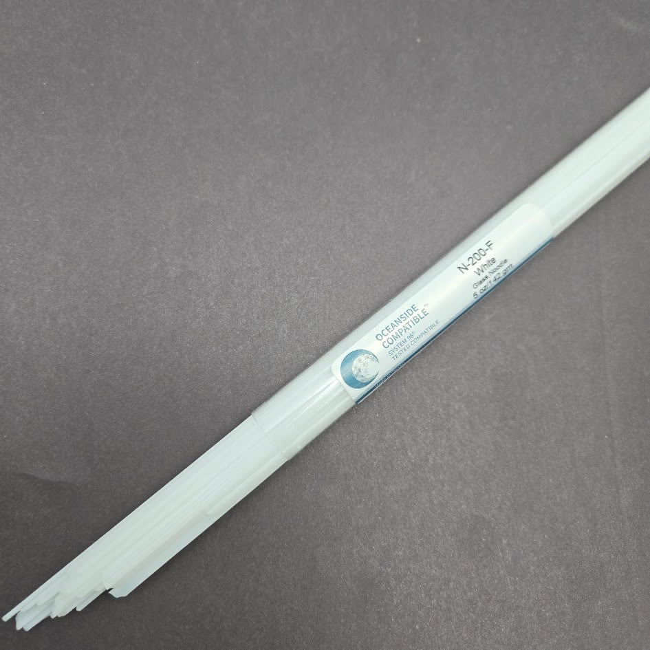 200 White Opal NOODLES Full Tube Spectrum System 96 COE 5 Ounces- 