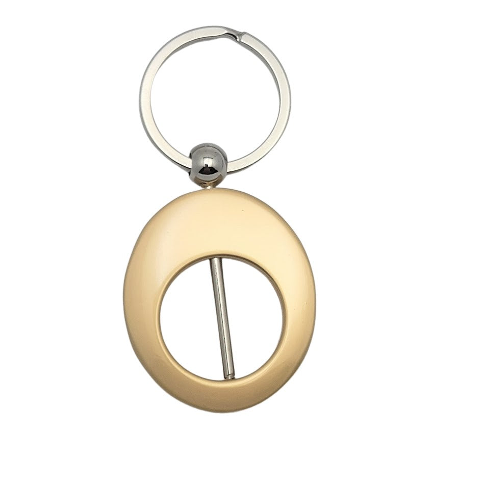 Clearance Superior Quality GOLD Oval Beadable Key Ring Chain Gold Add A Bead- 