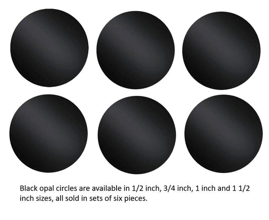 (Six) Black Opal 1009 Glass Circles Choice 1/2, 3/4, 1, 1 1/2 inches 96 COE- 