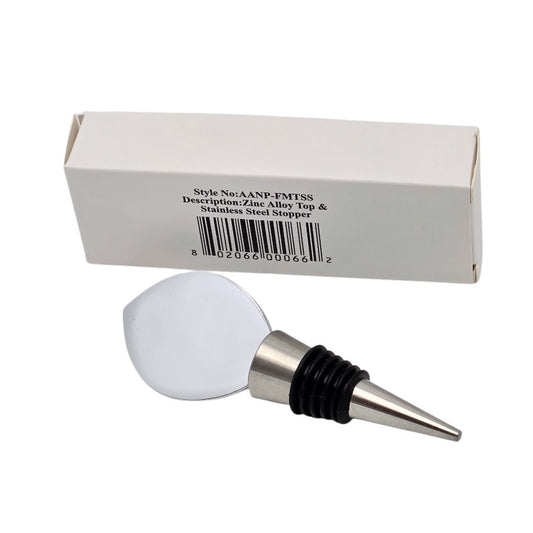 Stainless Steel AANRAKU FLAT TOP Wine Bottle Stopper FINDING Add  FUSED GLASS- 