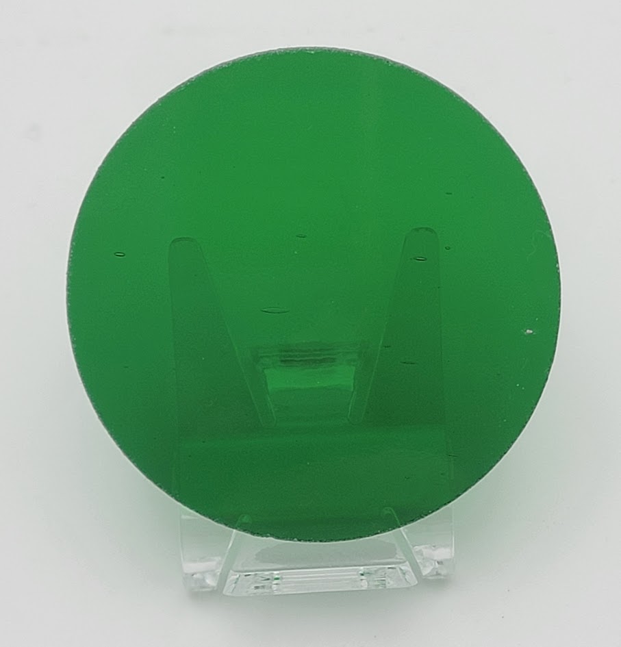 123 Green Transparent ONE 2" Precut 96 COE Glass Circle- 