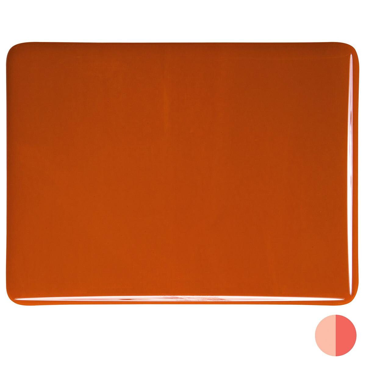 0329 Burnt Orange Opal Striker 90 COE Bullseye Fusing Glass Sheet 5x5 inch 3mm Striker 90COE- 