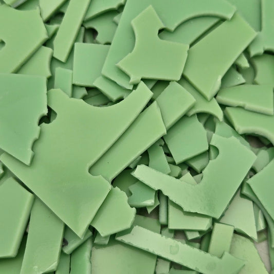 222.72 Pastel Easter Green 96 COE Scrap Glass 8 ounce Package 96COE Sheet- 