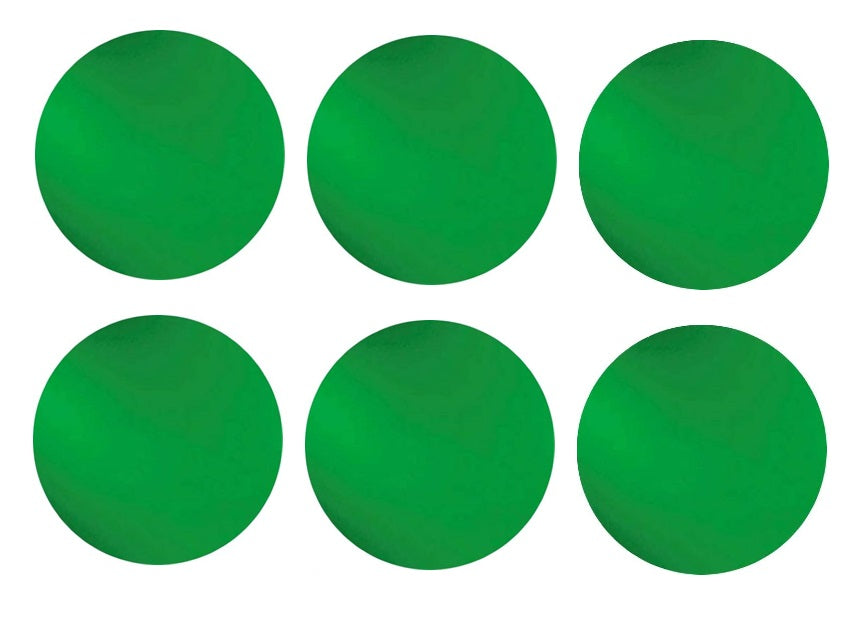 123 Green Transparent Six 96 COE Glass Circles Choice of 1/2, 3/4, 1, or 1 1/2 inches-Size 1/2" Six Pieces