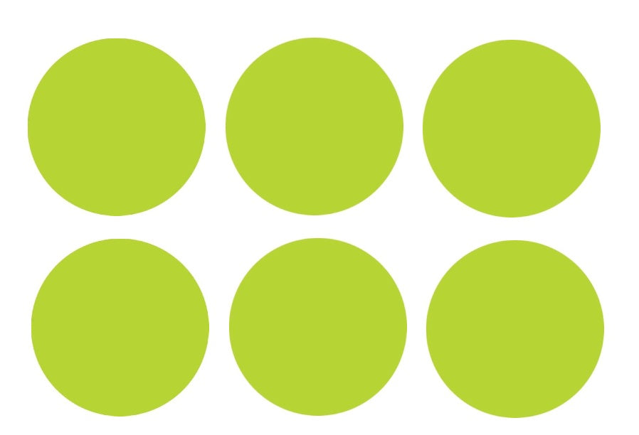 226.72 Lemongrass Yellow Green SIX 96 COE Precut Glass Circles 1/2, 3/4, 1, 1 1/2 Inches-Size 1 inch