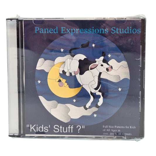 KIDS' STUFF Paned Expressions PATTERN Book on CD Stained Glass- 