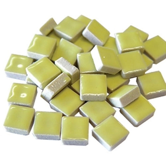 Yellow 3/8" Ceramic Tiles 4 ounce Package About 125 Pieces Small Mosaics Glazed Crafts Doll House- 