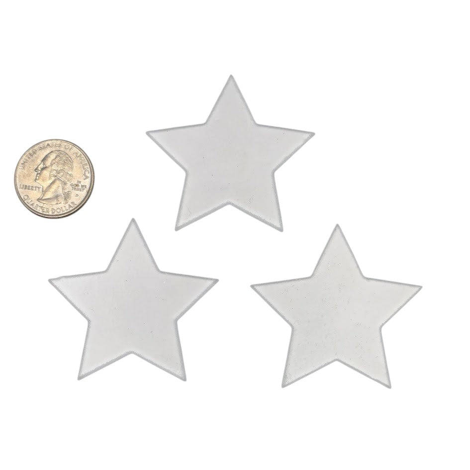 96 COE 2" Clear Stars (3) Glass Precut Element Designs Fusing Supplies 96COE- 