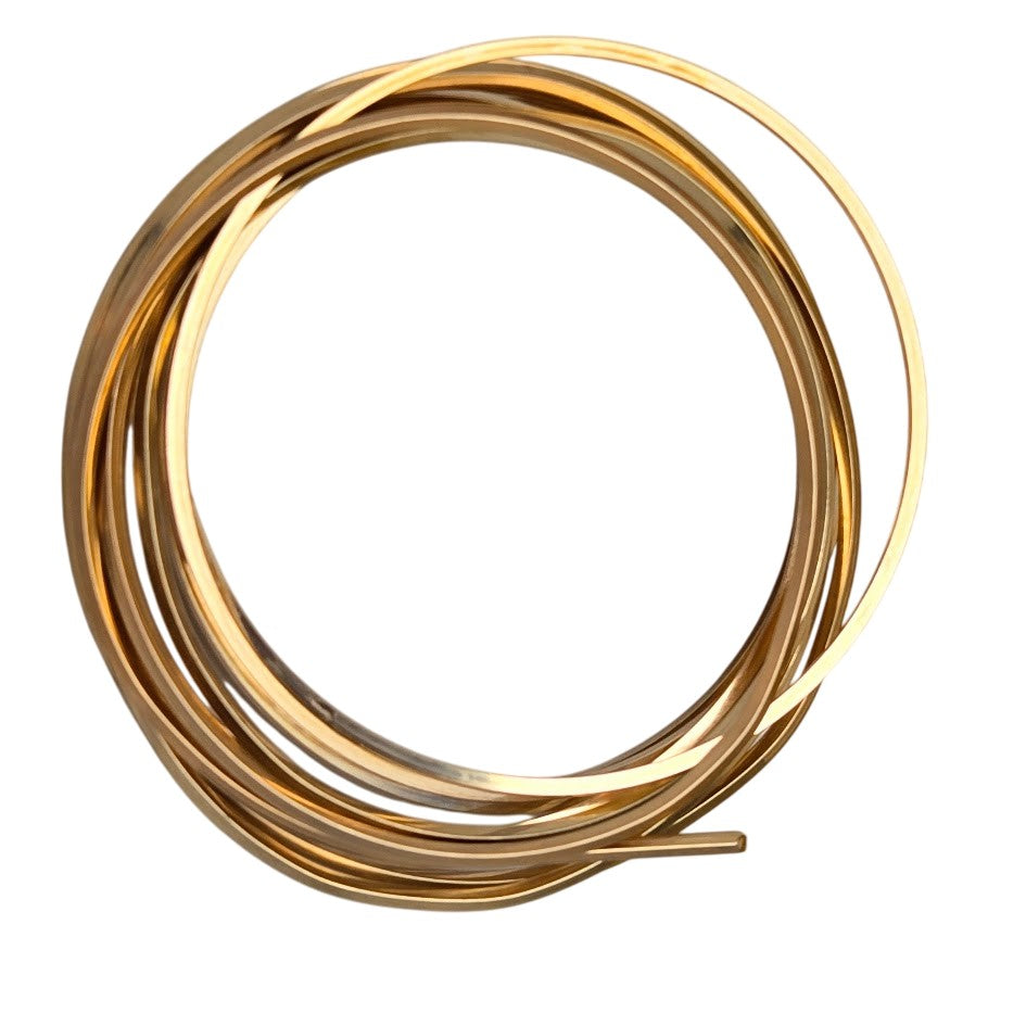 18ga Half Hard SQUARE 12Kt Gold-Filled Five Feet Wrapping Wire Made in the US- 