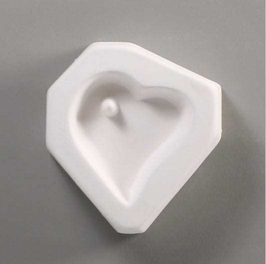 HOLEY HEART Fritter Mold Makes Castings Tag Necklace Pendant Jewelry Ornament- 