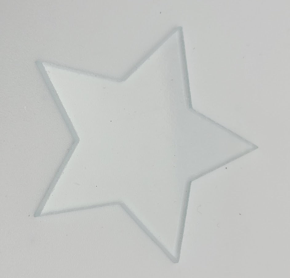 Ten 1 inch Stars Icicle Clear Precut 96 COE Glass- 