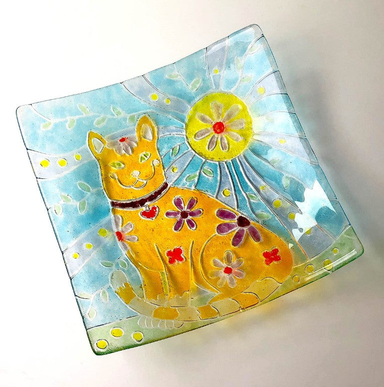 Cat Texture Plate Tile 10" Glass Fusing Mold Creative Paradise DT40 Supplies- 