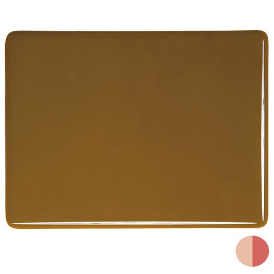 0310 Umber Striker Opalescent Bullseye 90 COE Glass Sheet 10x10" 90COE Fusible- 