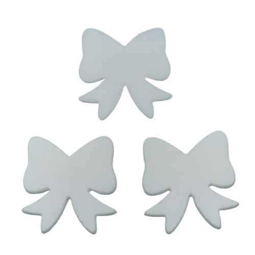 Three Bows 96 COE Precut Glass Shapes Green Red or White Fusing Supplies-Color White