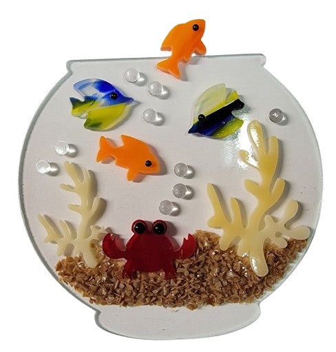 Three Yellow White Tang Fish Glass Precut 96 COE Sea Life Series Fusing Shapes- 