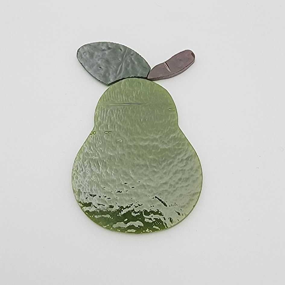 Last Ones 90 COE Pear Fusible Glass Precut Shape 1 5/8" x 2 5/8" Fruits- 