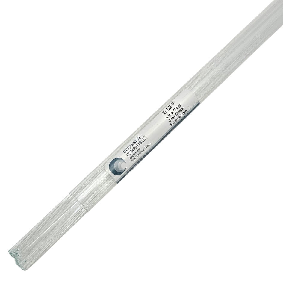 02 Icicle Clear Stringers Oceanside Compatible 96 COE 5 oz Tube Fusing Supplies- 