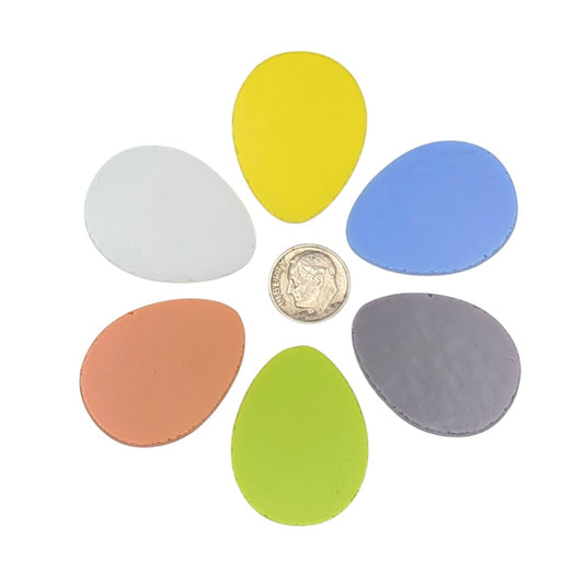 Six 96 COE EASTER EGGS Glass 1 1/2 inches Tall Choice Of Color Precut Waterjet- 