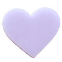 Six Pieces 1" Precut 90 COE GLASS Heart Red Clear Lavender White Red Mint Yellow Pink CHOICE-Model Lavender Opaque
