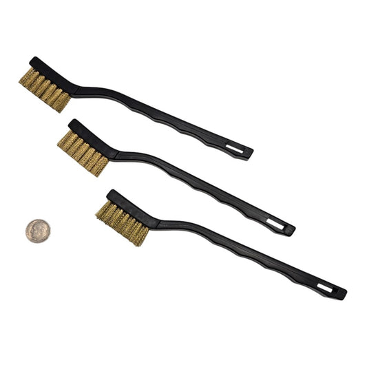 THREE Pieces BRASS WIRE BRUSH Tools Remove Oxid Lead Came Stained Glass Supplies- 