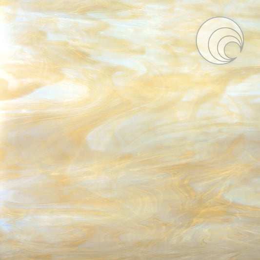 315.02F White Pale Amber Mix 12 x 12 Inch Oceanside Compatible 96 COE Sheet Glass- 