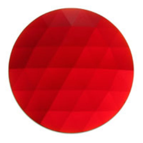 Red 30mm Faceted Jewel German Made Bevel Round 1.18 inch- 