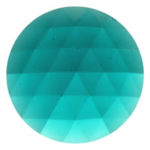 Teal Blue Green 25mm FACETED JEWEL 1" German-Made Stained Glass Focal Bevel- 