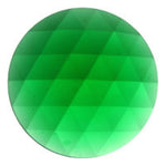 Green 30mm Faceted Jewel German Made Bevel Round 1.18 inch- 