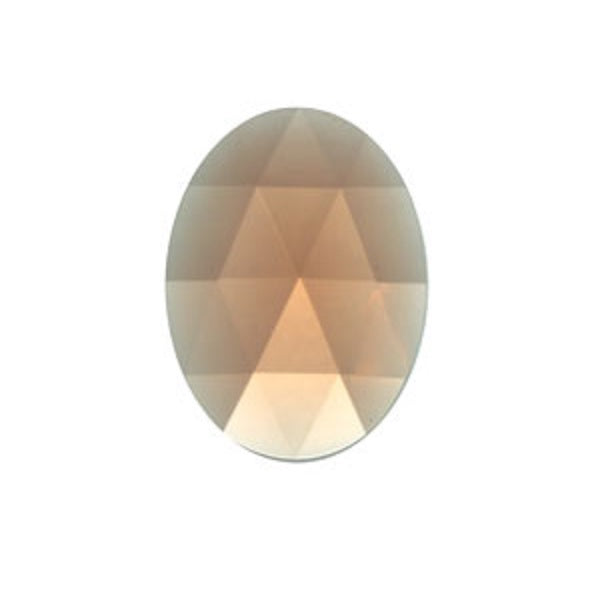 Peach Jewel Focal 30x40mm OVAL Faceted Quality German Made Flat Back- 