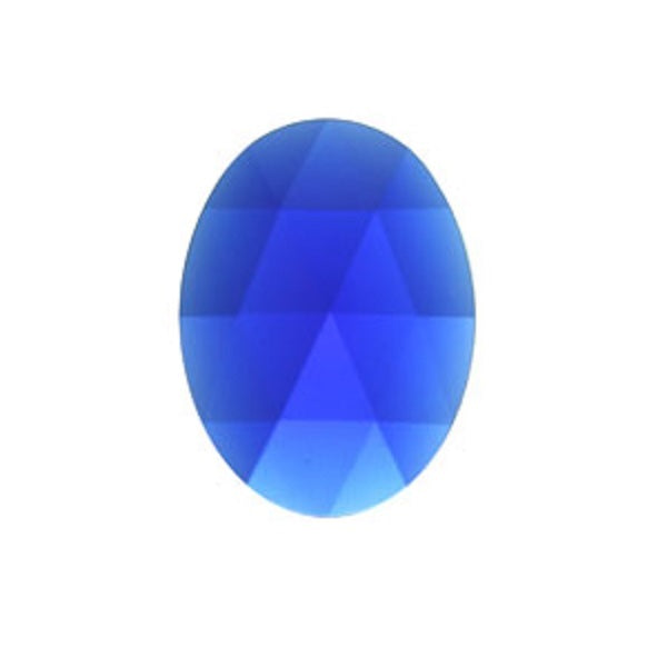 Dark Blue Jewel Focal 30x40mm OVAL Faceted Quality German Made Flat Back- 