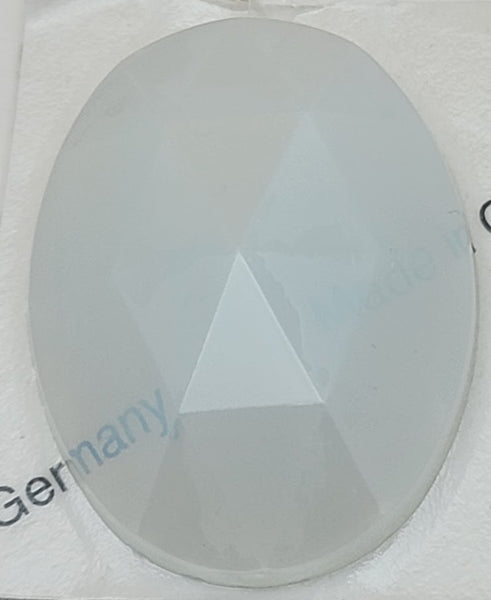 Opal White Jewel Focal 30x40mm OVAL Faceted Quality German Made Flat Back- 