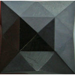 Black ONE SQUARE Glass Faceted Jewel 30mm 1.18" German Made Bevels- 