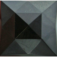 Black ONE SQUARE Glass Faceted Jewel 30mm 1.18" German Made Bevels- 