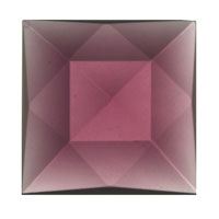 Amethyst Purple ONE SQUARE Glass Faceted Jewel 30mm 1.18" German Made Bevels- 